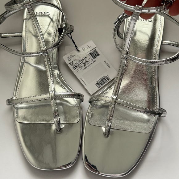 Mango Women's Silver Sandals - Picture 3 of 11